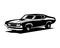 vector illustration of a ford torino cobra car silhouette. isolated white background view from side.