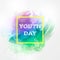 Vector illustration forInternational Youth Day. Hand drawn watercolor bright holiday background on 12 august.Happy Yout