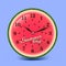 Vector illustration in the form of a watermelon with a clock. Summer time concept