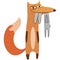 Vector illustration of a fox with a hare.