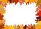 Vector illustration of frame made of colorful autumn leaves