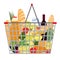 Vector Illustration of Full food basket.