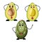 Vector illustration with funny avocados