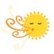Vector Illustration of a funny blowing sun