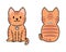 Vector illustration of funny cartoon Orange Short Hair Cat breeds set