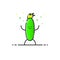 Vector illustration of funny cucumber character cartoon in line style.