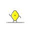 Vector illustration of funny lemon character cartoon isolated in line style.