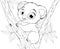 Vector illustration, funny little koala bear baby smiling