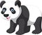 Vector illustration of funny panda cartoon