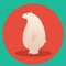 Vector illustration of funny polar bear in flat