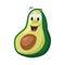 Vector illustration of a funny and smiling avocado character