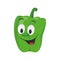 Vector illustration of a funny and smiling green pepper in cartoon style