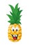 Vector illustration of a funny and smiling pineapple character