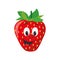 Vector illustration of a funny and smiling strawberry character