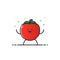 Vector illustration of funny tomato character cartoon isolated in line style.