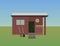 Vector illustration of gardening - old garden shed