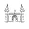Vector illustration of the Gate of Salutation of historical building Topkapi Palace in Istanbul.