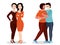Vector illustration of gay and lesbian couples.