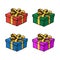 Vector Illustration of Gift Boxes with Ribbon and Bow for Birthday Celebration, Christmas, Valentines, Party, Anniversary, Hanukka