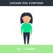 Vector illustration of a girl who is experiencing a painful condition. A person feels weak due to poor health. A sleepy and