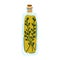Vector illustration of glass jar with olive oil and herbs in cartoon flat style. Mediterranean food, healthy eating, oil