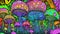Vector illustration of glowing colorful mushroom in neon background for wallpaper, story book cover page, poster and banner