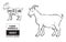 Vector illustration goat cuts diagram or chart. Goat black silhouette