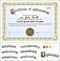 Vector illustration of gold certificate. Template.