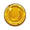 Vector illustration of gold coin horseshoe good luck.