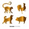 Vector illustration of golden Animal horoscope year stickers, flash temporary tattoo