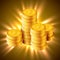 Vector Illustration of golden coins. Concept of wealth. Increase earnings.