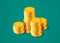 Vector Illustration of golden coins. Increase earnings.