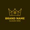 Vector illustration of golden lineart style house and crown. Suitable for property or real estate logo.