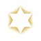 Vector illustration of golden Magen David star of David. Composed from many golden particles