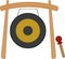 Vector illustration of a gong, classic asian instrument
