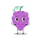 Vector illustration of grape character with cute expression, upset, angry