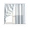 Vector illustration of gray curtains hang on window and balcony door on background