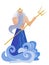 Vector illustration of greek Olympic god of sea Poseidon