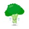 Vector illustration of green broccoli character with cute expression, kawaii, sad, cry, adorable