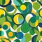 Vector illustration, green eco friendly mosaic symbol seamless pattern with abstract nature shapes,