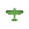 Vector illustration of green origami paper airplane. Light-engine plane