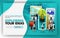 Vector illustration . green web banner about exploring your idea. people walking around stationery and light bulb to find and get