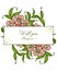 Vector illustration greeting card will you marry me with pink flower frames blooms