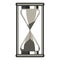 Vector illustration of grey hourglass, isolated on the white background