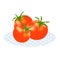 Vector illustration of a group of tomatoes on a napkin