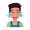 Vector illustration of guy and cry logo. Set of guy and tears stock symbol for web.