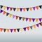 Vector illustration of halloween colored flag garland