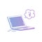 Vector illustration: Hand-drawing isolated laptop in pastel color on white background.