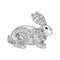 Vector illustration of hand drawing rabbit. Easter coloring page book antistress for adult