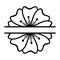 Vector illustration of hand drawn anemone or daisy flower split monogram